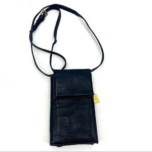 TUSK genuine pebbled leather wallet crossbody bag